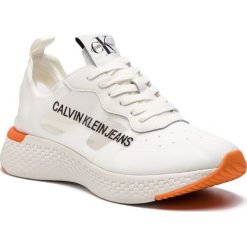Sneakersy CALVIN KLEIN JEANS - Alban S0583 Bright White. Białe sneakersy męskie Calvin Klein Jeans, na co dzień, bez wzorów, z jeansu, eleganckie, bez zapięcia. W wyprzedaży za 399,00 zł.