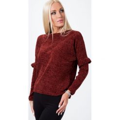 Sweter z szenili bordowy 1535. Czerwone swetry damskie Fasardi, bez wzorów, bez rękawów, bez kaptura. Za 39,00 zł.