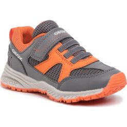 Sneakersy GEOX - J Bernie A J0211A 0FE14 C9A2T M Anthracite/Orange. Szare trampki chłopięce Geox, bez wzorów, ze skóry ekologicznej, na rzepy. Za 179,00 zł.