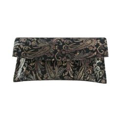 Puzderka: Skórzana kopertówka w kolorze czarnym ze wzorem – (S)29 x (W)13 cm