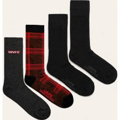 Levi's - Skarpety (4-pack). Czerwone skarpetki męskie Levi's®, bez wzorów, z elastanu. Za 89,90 zł.