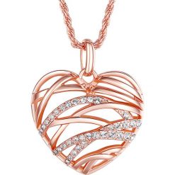 Naszyjniki damskie: Pozłacany naszyjnik z zawieszką i kryształkami Swarovski – dł. 42 cm