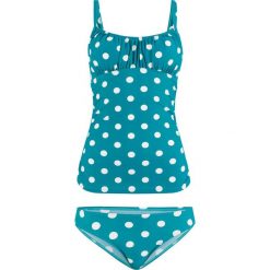 Tankini bonprix niebieskozielono-biały. Niebieskie stroje kąpielowe damskie bonprix, bez wzorów. Za 59,99 zł.