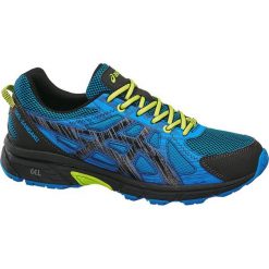 Buty męskie do biegania Asics niebieskie. Niebieskie buty sportowe męskie marki Asics, z materiału, bez zapięcia, do biegania. Za 239,90 zł.