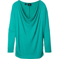 Shirt "nietoperz" z dekoltem wodą bonprix szmaragdowy. Zielone bluzki dziewczęce bonprix, bez wzorów, bez kołnierzyka, bez rękawów, bez kaptura. Za 34,99 zł.