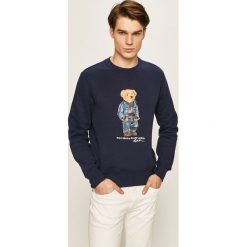Polo Ralph Lauren - Bluza. Niebieskie bluzy męskie Polo Ralph Lauren, s, z nadrukiem, z bawełny, z okrągłym kołnierzem, bez rękawów, bez kaptura. W wyprzedaży za 529,90 zł.