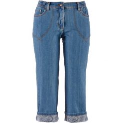 Dżinsy 7/8 bonprix niebieski "medium bleached". Niebieskie boyfriendy damskie bonprix. Za 99,99 zł.