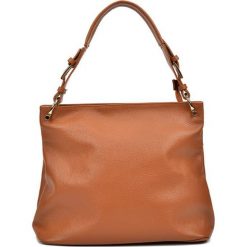 Shopper bag damskie: Skórzana torebka w kolorze koniaku – (S)34 x (W)44 x (G)14 cm