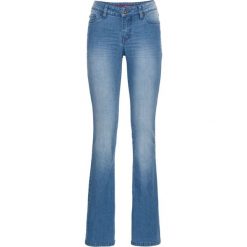 Dżinsy BOOTCUT bonprix niebieski "bleached”. Niebieskie jeansy damskie bonprix, z jeansu. Za 89,99 zł.