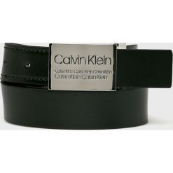 Calvin Klein - Pasek skórzany. Czarne paski męskie marki Calvin Klein, w paski, ze skóry. Za 279,90 zł.