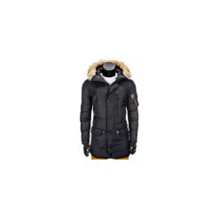 KURTKA MĘSKA ZIMOWA PARKA C305 - CZARNA. Czarne parki męskie marki Ombre Clothing, na zimę, m, z poliesteru. Za 129,00 zł.