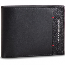 Duży Portfel Męski TOMMY HILFIGER - Th Business Cc Flap And Coin AM0AM04202 002. Czarne portfele męskie TOMMY HILFIGER, ze skóry. Za 349,00 zł.