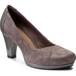 Półbuty CLARKS - Chorus Carol 261288204 Dark Grey. Szare półbuty damskie Clarks, bez wzorów, ze skóry, bez obcasa, na obcasie, bez zapięcia. W wyprzedaży za 259,00 zł.