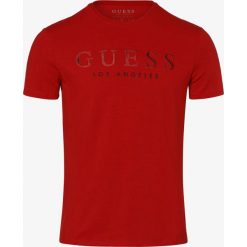 Guess Jeans - T-shirt męski, czerwony. Czerwone t-shirty męskie Guess Jeans, s, z aplikacjami, z jeansu, bez kołnierzyka. Za 159,95 zł.