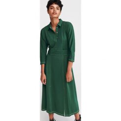 Sukienka w stylu retro - Khaki. Brązowe sukienki damskie Reserved, s, bez wzorów, retro, bez kołnierzyka, bez rękawów. Za 139,99 zł.