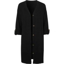 Cellbes Długi kardigan z mieszanki lnu czarny female czarny 38/40. Czarne swetry damskie Cellbes, w paski, prążkowane. Za 229,00 zł.