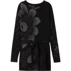 Desigual sweter damski Jers Lua XS czarny. Czarne swetry damskie Desigual, xs, bez wzorów, z długim rękawem, długie, bez kaptura. Za 399,00 zł.