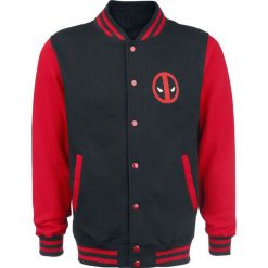 Deadpool Logo College Jacket czarny/czerwony. Czerwone kurtki męskie marki Deadpool, s, z nadrukiem, prążkowane, bez kaptura. Za 199,90 zł.