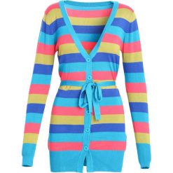 Niebieski Sweter Miracles. Niebieskie kardigany damskie Born2be, xl, w paski. Za 29,99 zł.