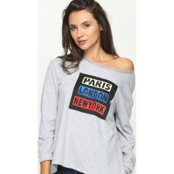Szara Bluza Best City. Szare długie bluzy damskie Born2be, l, w kolorowe wzory. Za 44,99 zł.