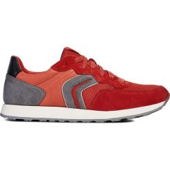 Geox - Buty. Czerwone sneakersy męskie Geox, ze skóry, na sznurówki. W wyprzedaży za 199,90 zł.