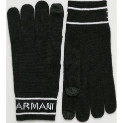 Armani Exchange - Rękawiczki. Niebieskie rękawiczki męskie marki Armani Exchange, z bawełny. W wyprzedaży za 139,90 zł.