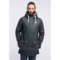 Parka przeciwdeszczowa 3w1 w kolorze niebiesko-granatowym. Niebieskie płaszcze męskie Schmuddelwedda Men, s, bez wzorów, bez kaptura. W wyprzedaży za 429,95 zł.