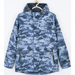 Kurtka. Niebieskie bluzy chłopięce rozpinane FREE AND WILD, z nadrukiem, z bawełny, długie, bez kaptura. Za 189,90 zł.