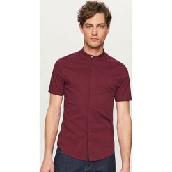 Koszule męskie: Elegancka koszula super slim fit – Bordowy