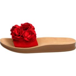 Czerwone klapki damskie SABATINA DM19-55. Czerwone klapki damskie Sabatina, bez wzorów, na wysokim obcasie, na obcasie. W wyprzedaży za 99,00 zł.
