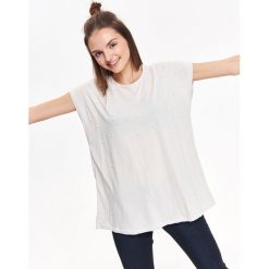 T-shirt damski z ozdobnymi koralikami. Brązowe t-shirty damskie TROLL, l, bez wzorów, bez kołnierzyka. Za 29,99 zł.