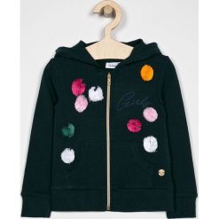 Blukids - Bluza dziecięca 98-134 cm. Niebieskie bluzy dziewczęce Blukids, z aplikacjami, z elastanu, bez rękawów, z kapturem. W wyprzedaży za 59,90 zł.