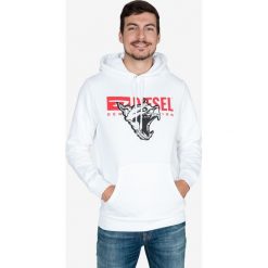 Diesel S-Gir-Hood-BX1 Bluza Biały. Białe bluzy męskie Diesel, s, z nadrukiem, z bawełny, bez kołnierzyka, bez rękawów, bez kaptura. Za 523,95 zł.