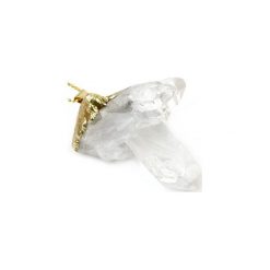 Colare Kryształ Górski Surowy złoto. Żółte naszyjniki damskie Brazi druse jewelry, z kryształem, srebrne. Za 160,00 zł.