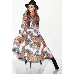 Sukienka szmizjerka maxi wzory druk 3. Sukienki damskie Lemoniade, na imprezę, na jesień, s, bez wzorów, eleganckie, bez kołnierzyka, bez rękawów, maxi, szmizjerki. Za 239,90 zł.