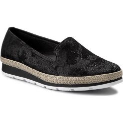 Espadryle GABOR - 62.404.97 Schwarz. Czarne espadryle damskie Gabor, ze skóry, na płaskiej podeszwie. W wyprzedaży za 339,00 zł.