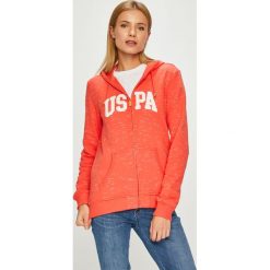 U.S. Polo - Bluza. Pomarańczowe bluzy damskie U.S. Polo, s, z nadrukiem, z bawełny, bez rękawów, z kapturem. W wyprzedaży za 189,90 zł.