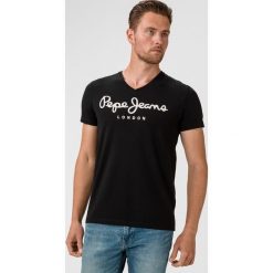 Pepe Jeans Koszulka Czarny. Czarne podkoszulki męskie Pepe Jeans, m, bez wzorów, z elastanu, z krótkim rękawem. Za 109,95 zł.