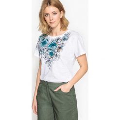 T-shirty damskie: T-shirt z nadrukiem, z czystej bawełny
