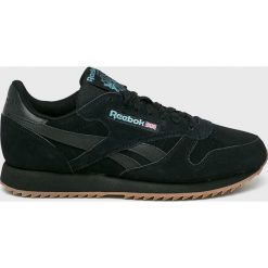 Reebok - Buty Cl Leather Mu. Czarne buty sportowe męskie marki Reebok, ze skóry, na sznurówki. Za 379,90 zł.