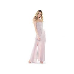 Sukienka długa wieczorowa liliowa Ophelie. Fioletowe sukienki damskie marki Kelly couronne, l, bez wzorów, eleganckie, bez kołnierzyka, z długim rękawem, długie, maxi, wyszczuplające. Za 299,00 zł.
