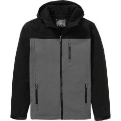 Kurtka softshell bonprix czarno-dymny szary. Czarne płaszcze męskie bonprix, m, bez wzorów, z elastanu. Za 189,99 zł.