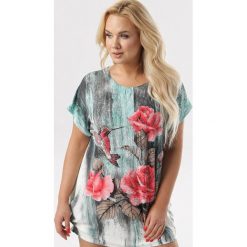 Zielona Bluzka Abasea. Zielone bluzki damskie Born2be, xl, bez wzorów, bez kołnierzyka, bez rękawów. W wyprzedaży za 39,99 zł.