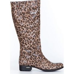 Kozaki - skóra naturalna - model 160 - kolor panterka. Szare kozaki damskie Zapato, na co dzień, na zimę, z jeansu, eleganckie, przed kolano, na niskim obcasie, na płaskiej podeszwie, bez zapięcia. W wyprzedaży za 349,30 zł.