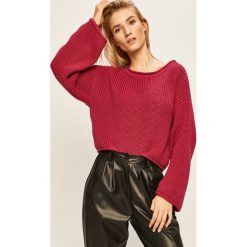 Answear - Sweter. Czerwone swetry damskie ANSWEAR, s, bez wzorów, z bawełny, bez rękawów, bez kaptura. W wyprzedaży za 49,90 zł.