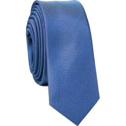 Krawat KWNS001663. Niebieskie krawaty męskie marki Giacomo Conti, bez wzorów, z mikrofibry. Za 69,00 zł.