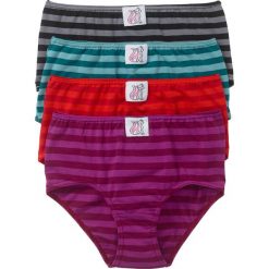 Figi "maxi" (4 pary) bonprix czerwono-niebieskozielono-jeżynowy- czarny w paski. Czarne figi bonprix, w paski. Za 51,96 zł.