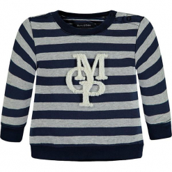 Bluza w kolorze granatowo-szarym. Niebieskie bluzy niemowlęce Marc O'Polo Junior, z aplikacjami, z materiału. W wyprzedaży za 62,95 zł.