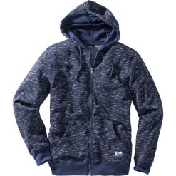 Bluza rozpinana z kapturem bonprix ciemnoniebieski melanż. Niebieskie bluzy męskie bonprix, s, bez wzorów, z kapturem, bez rękawów, z kapturem. Za 99,99 zł.