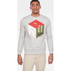 G-Star Raw - Bluza. Szare bluzy męskie G-Star RAW, xl, z nadrukiem, z elastanu, retro, z okrągłym kołnierzem, bez rękawów, bez kaptura. Za 369,90 zł.